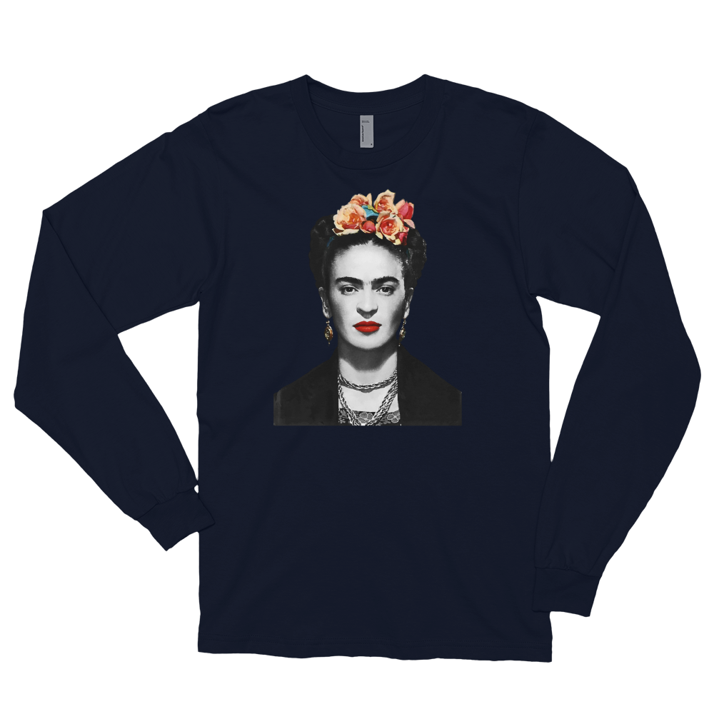 Frida Kahlo With Flowers Poster Artwork Long Sleeve Shirt