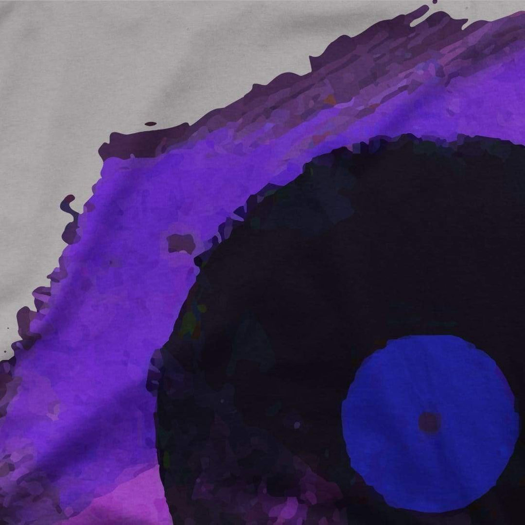 Vinyl Record Made of Paint Scattered in Purple Tones T-Shirt