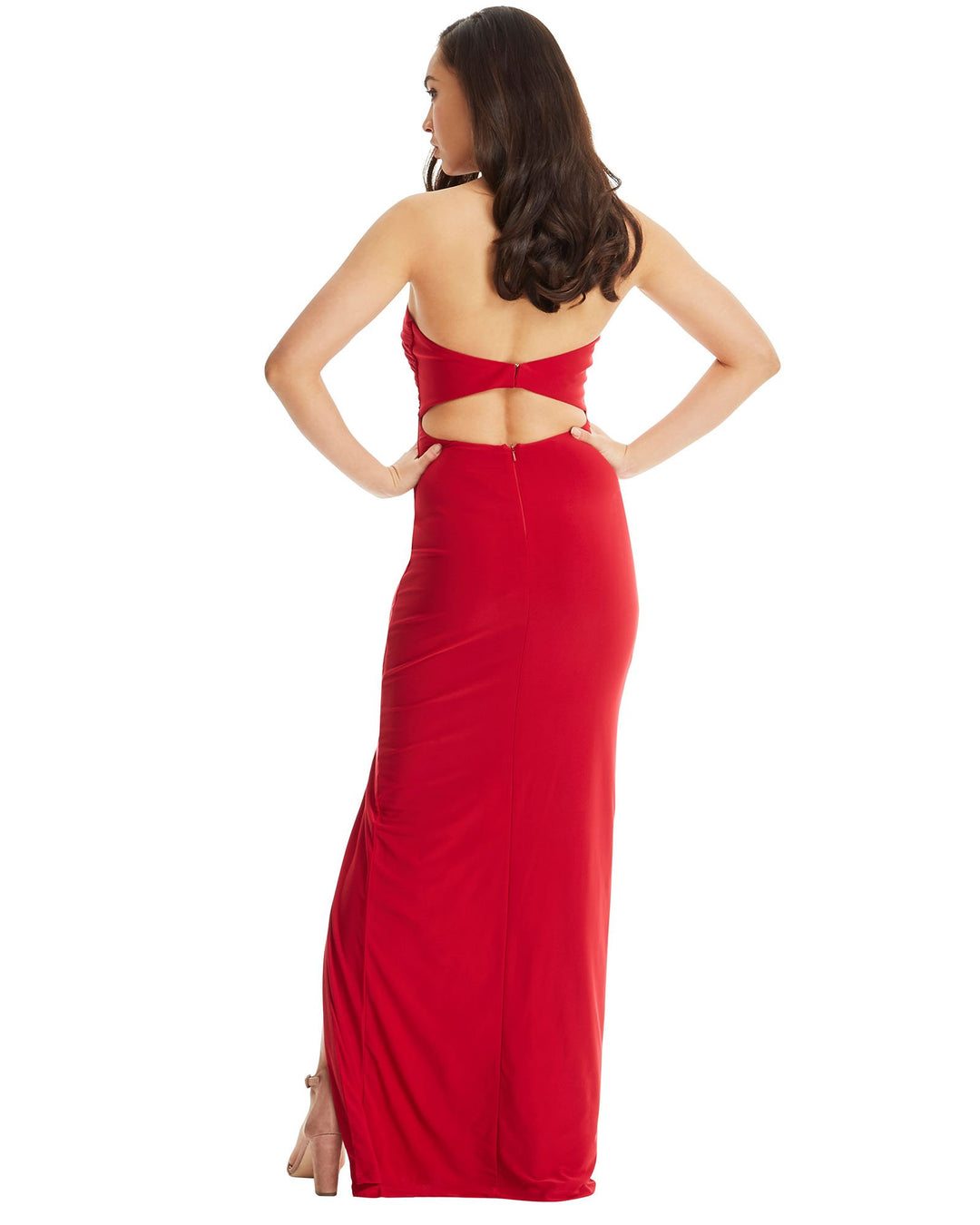 Strapless Evening Dress in Red