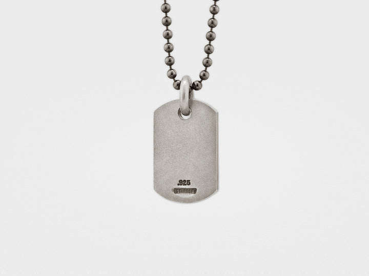 Small Camouflage Dog Tag in Sterling Silver