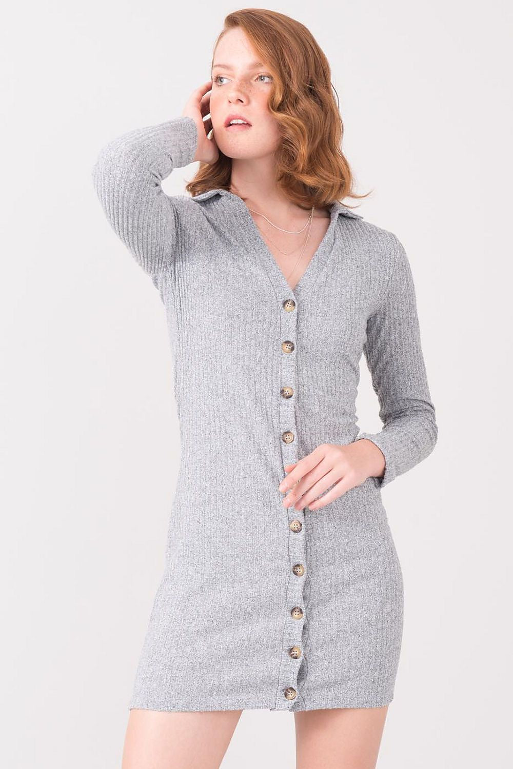 Button Daydress in Grey