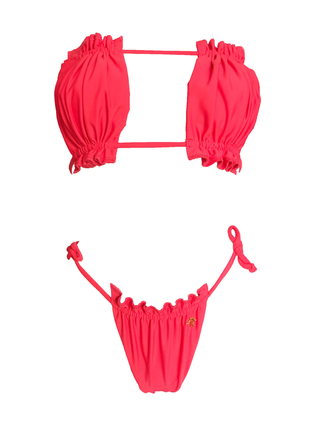 Candy Bandeau Top & Thong Bottom Coral