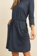 Cinch Waist 3/4 Sleeve Dress