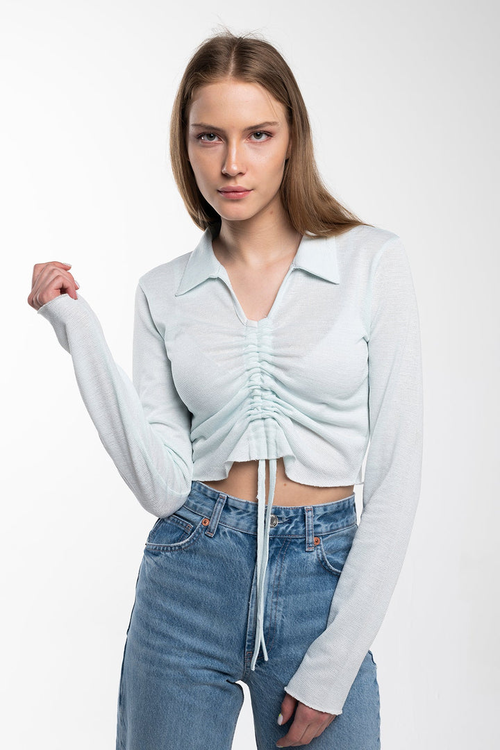 Adjustable Crop Top Blouse