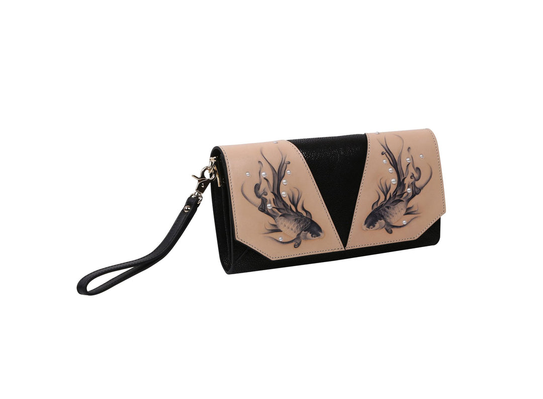 Fish Black Crossbody Clutch