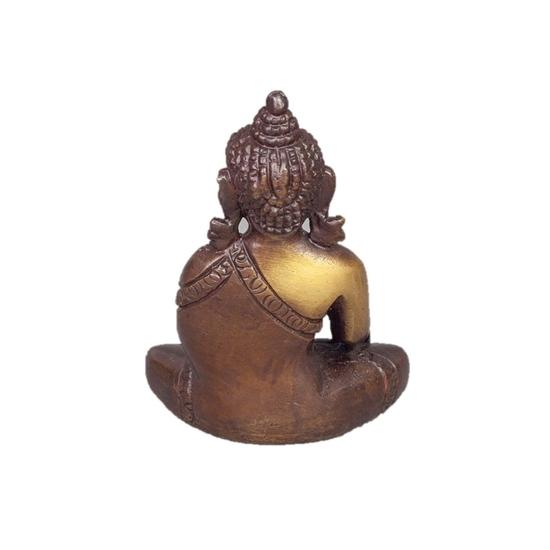 Sitting  Buddha in Meditation Pose Two-Tone Color in Brass