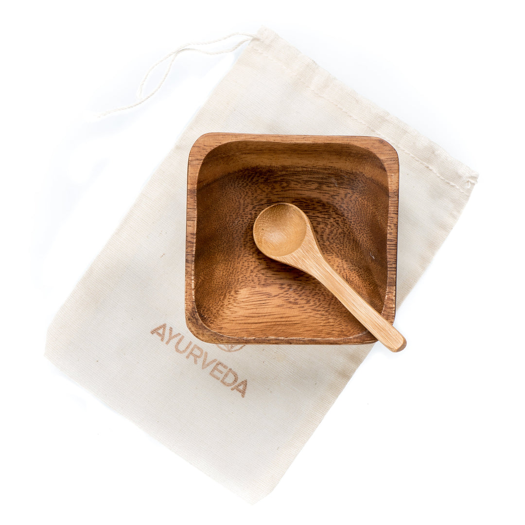 Eco-Friendly Bamboo Facial Bowl & Spoon