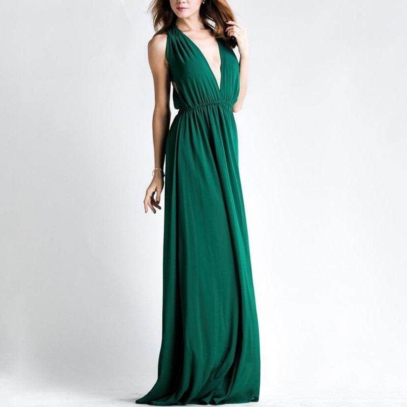 Plunge Green Gown
