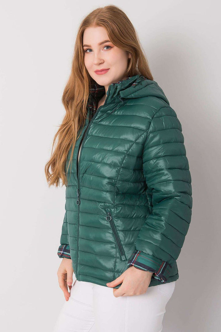 Dark Green Reversible Quilted Jacket