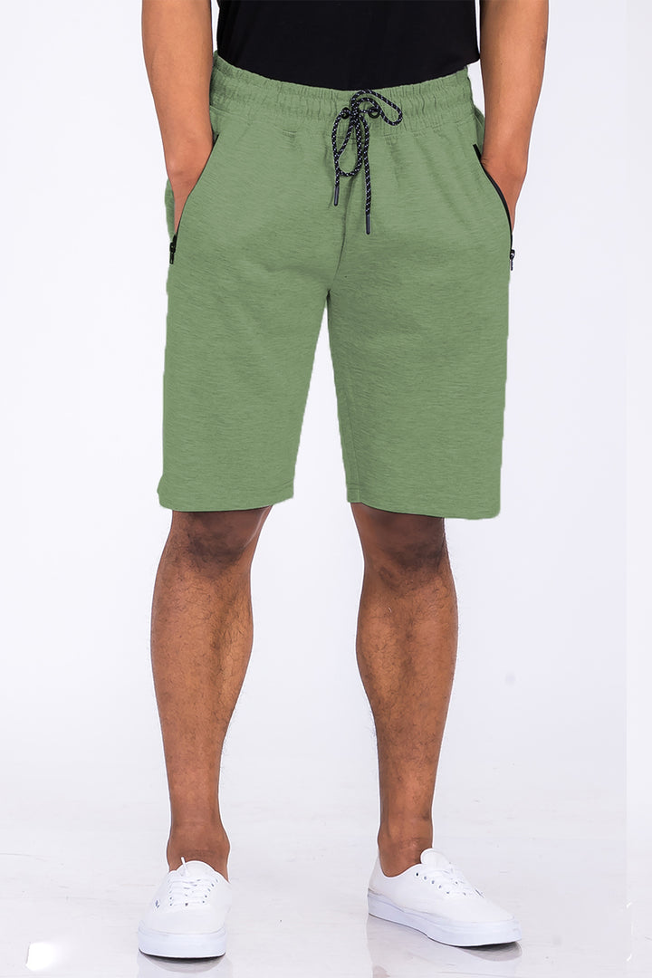 Heathered Cotton Shorts Green