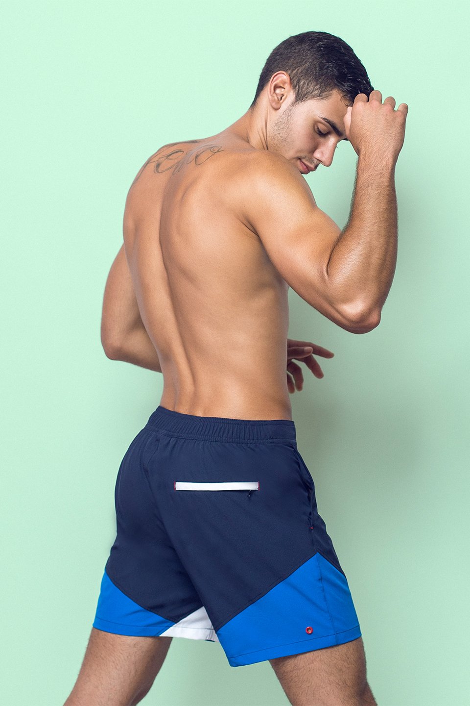 Eco-Friendly Beach Shorts "Butterfly" Side Pockets and Back Zipper Pocket