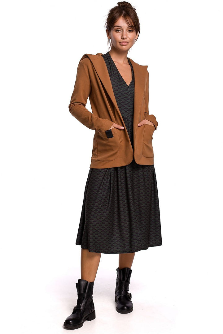 Hooded Blazer in Brown