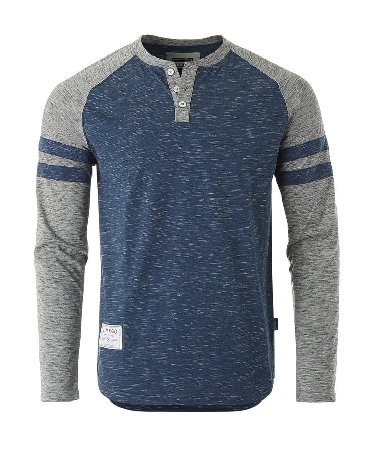 Long Sleeve Baseball Raglan Athletic Fashion Henley Shirt