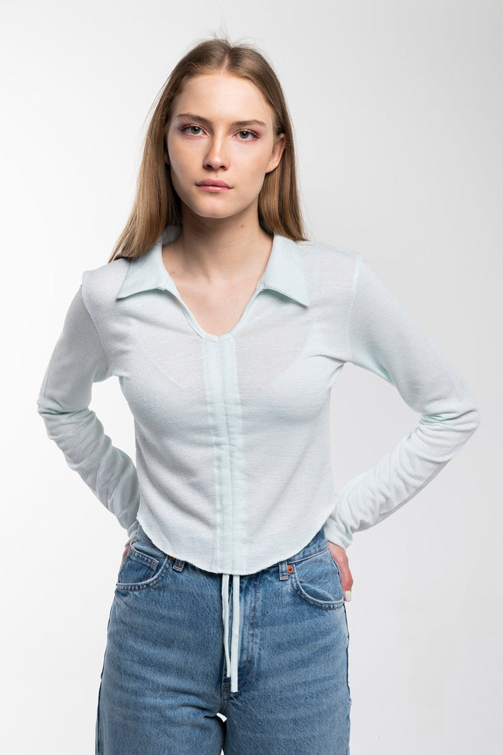 Adjustable Crop Top Blouse