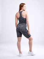 High-Waisted Workout Shorts with Pockets with Criss Cross Design