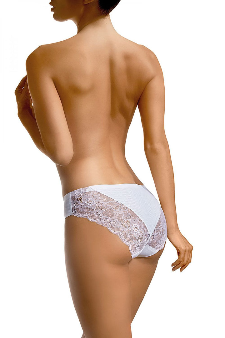 Silky Panties with Lace Details White