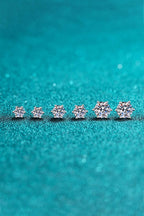 925 Sterling Silver 6-Prong 2 Ct Moissanite Stud Earrings