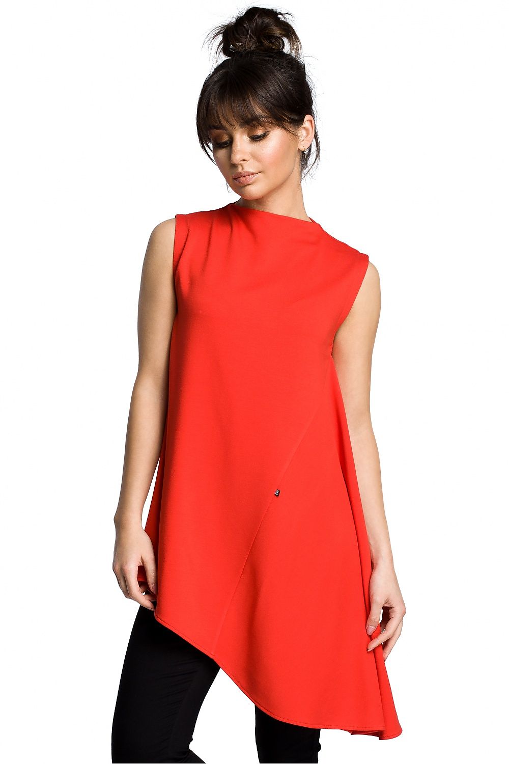 Red Sleeveless Blouse Top