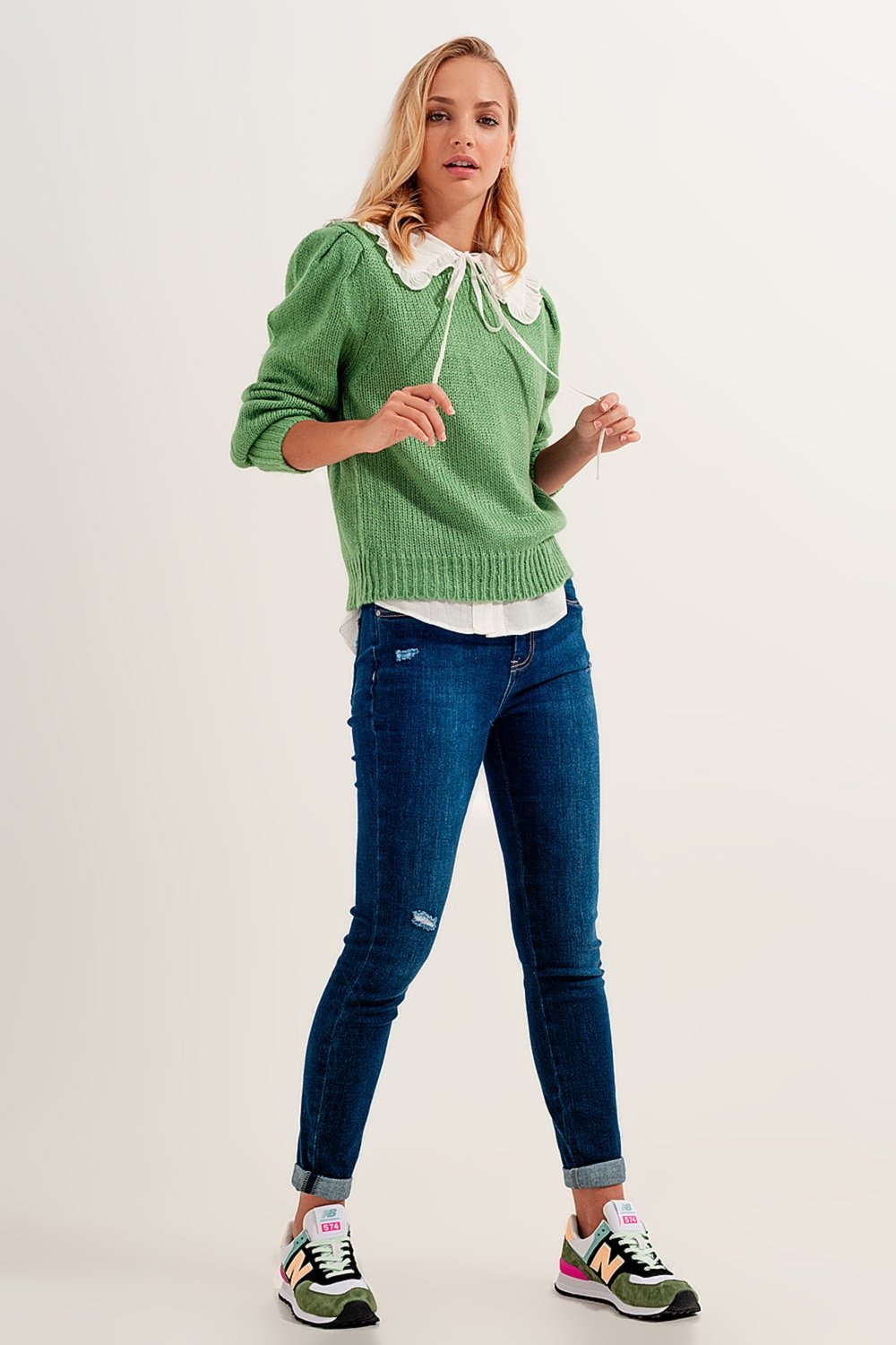 Skinny Jeans with Stretch in Medium Blue