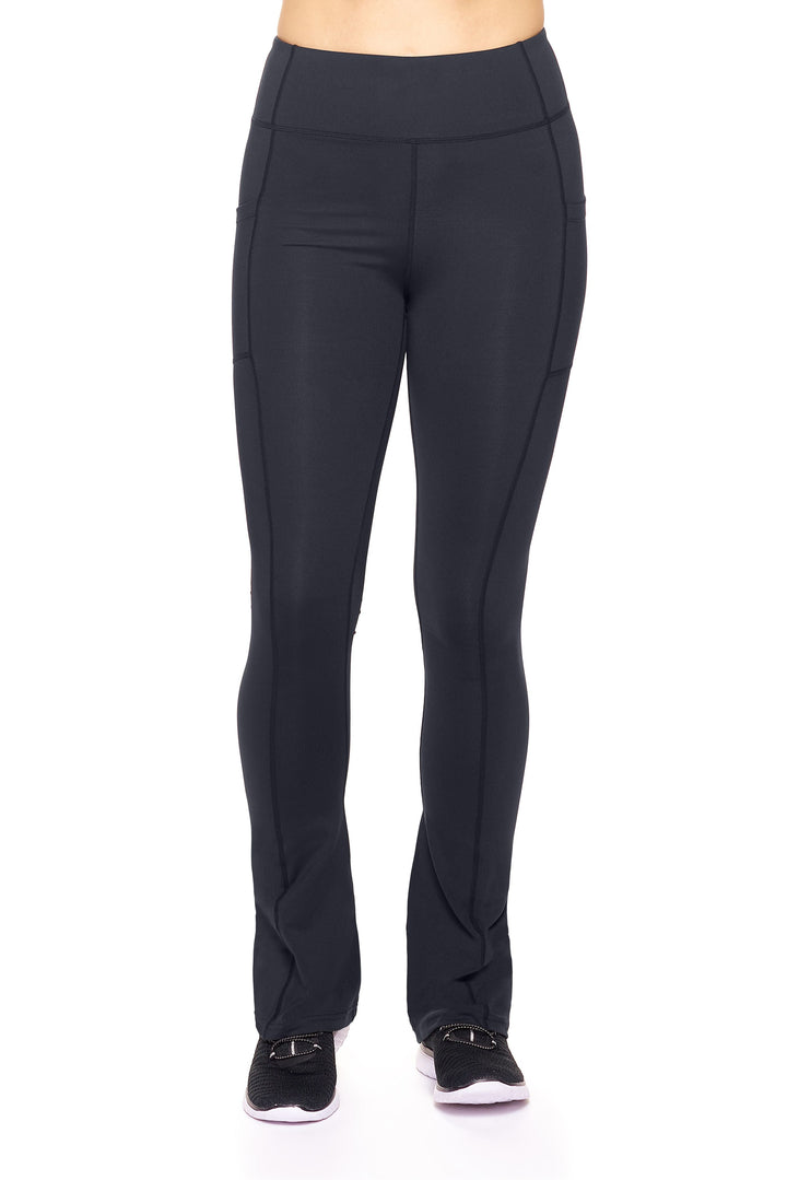 High-Waist Flare Leggings with Cellphone Pockets