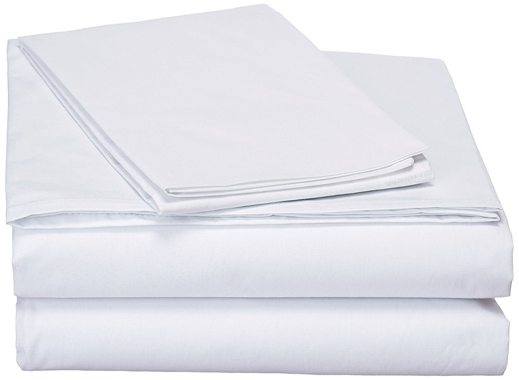 DaDa Bedding White Flat Sheet & Pillow Cases Set (FS098765)