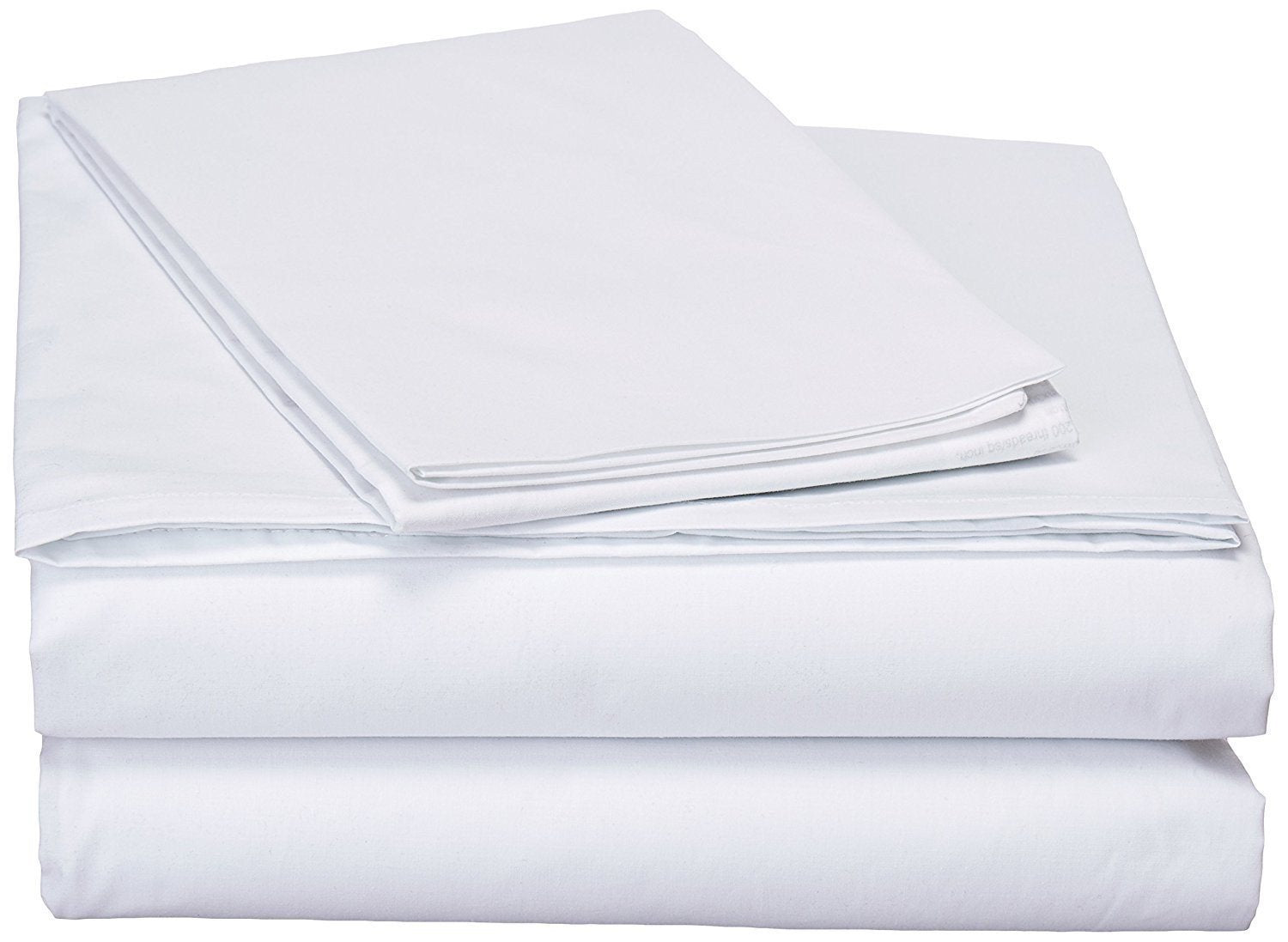 DaDa Bedding White Flat Sheet & Pillow Cases Set (FS098765)