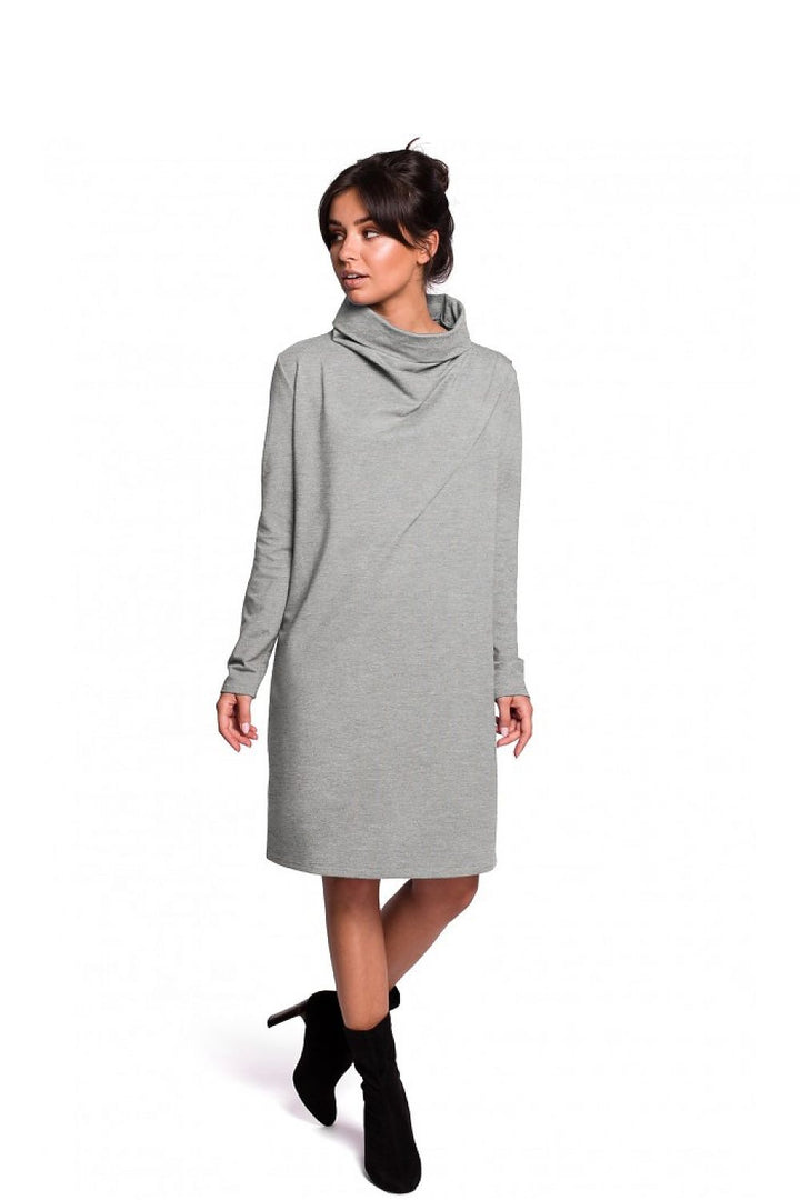 Grey Turtleneck Long Sleeve Daydress