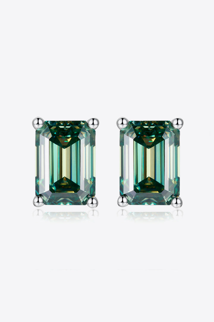 2 Ct Moissanite Stud Earrings in Green