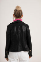 Basic High Neck Biker Jacket
