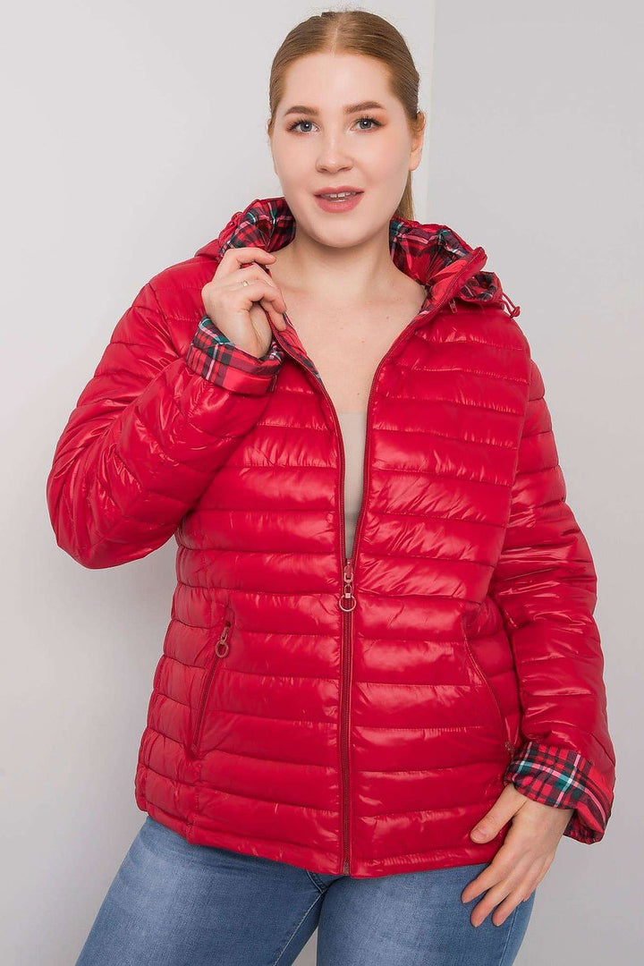 Red Quilted Jacket Plus Size