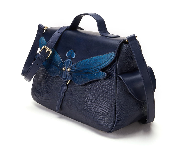 Dragonfly Blue Satchel