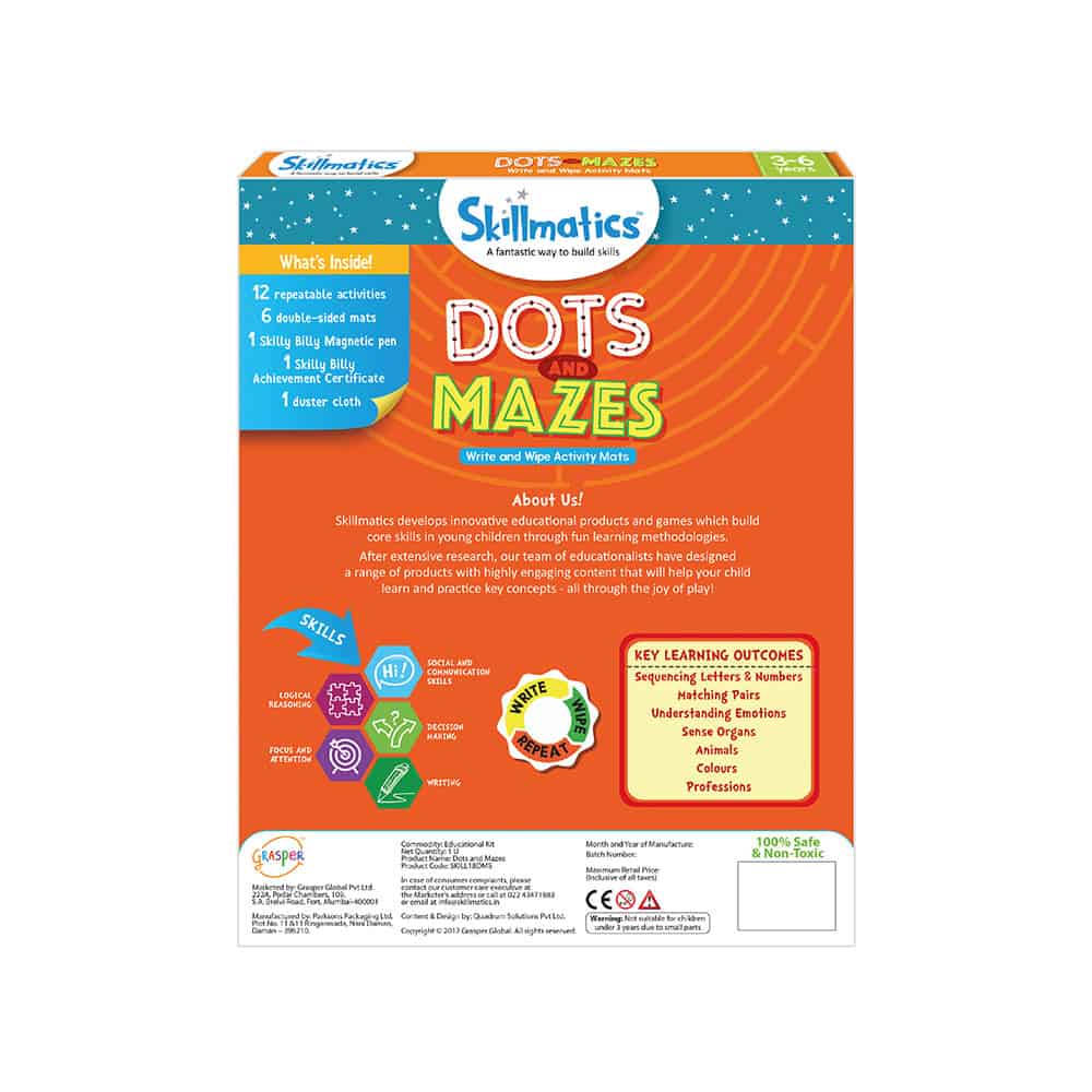 Skillmatics Dots and Mazes Educational Activity Games for Kids (3-6)