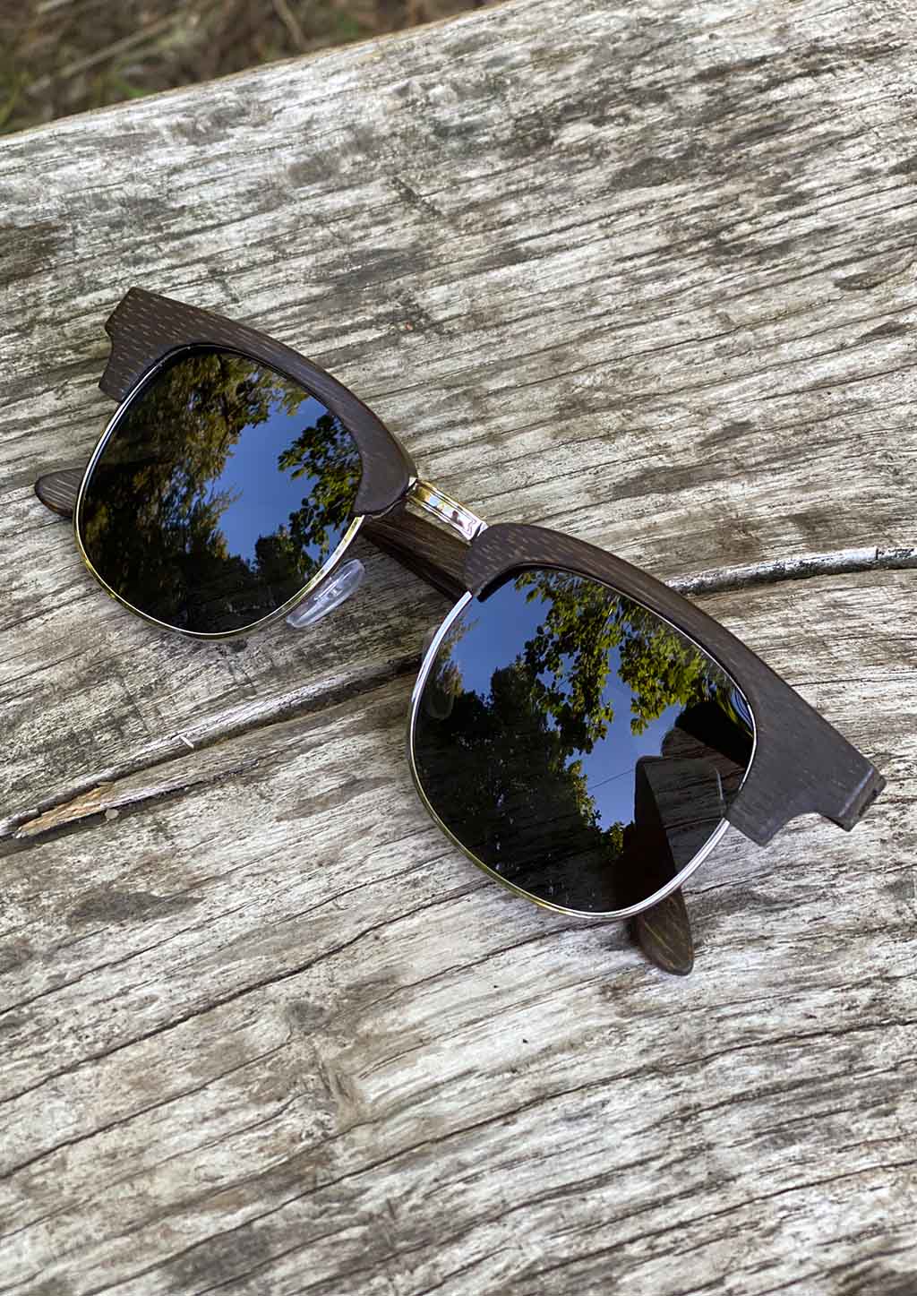 Eyewood Full Wood Clubmaster Skyler Sunglasses