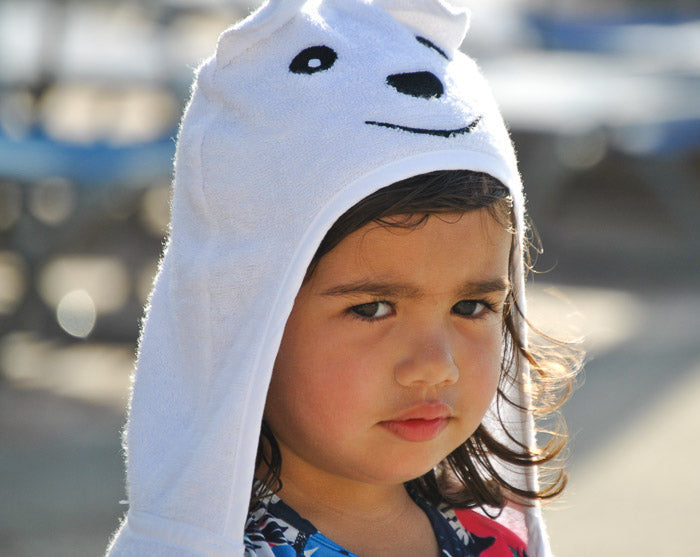 Bamboo Rayon Bear Hooded Turkish Towel Little Kid
