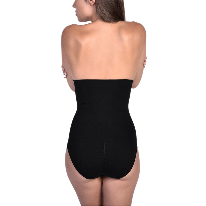 Seamless Extra Hi-Waist Shaper with Full Brief and Butt Support Black