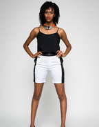 Fitted Shorts with Side Stripes