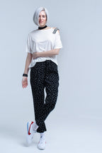 White T-Shirt with One Open Shoulder