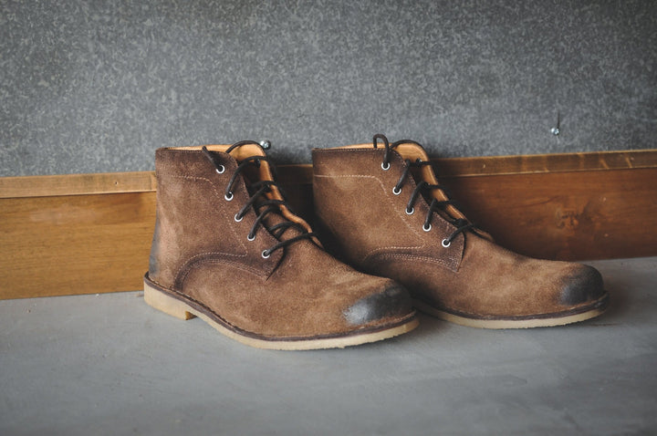 The Grover Men's Boot in Burnished Tobacco Suede