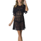 Del Ray Beach Cover Up in Black by Lybethras
