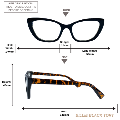 Blue Light Blocking Eyeglasses Billie | Black Tortoise