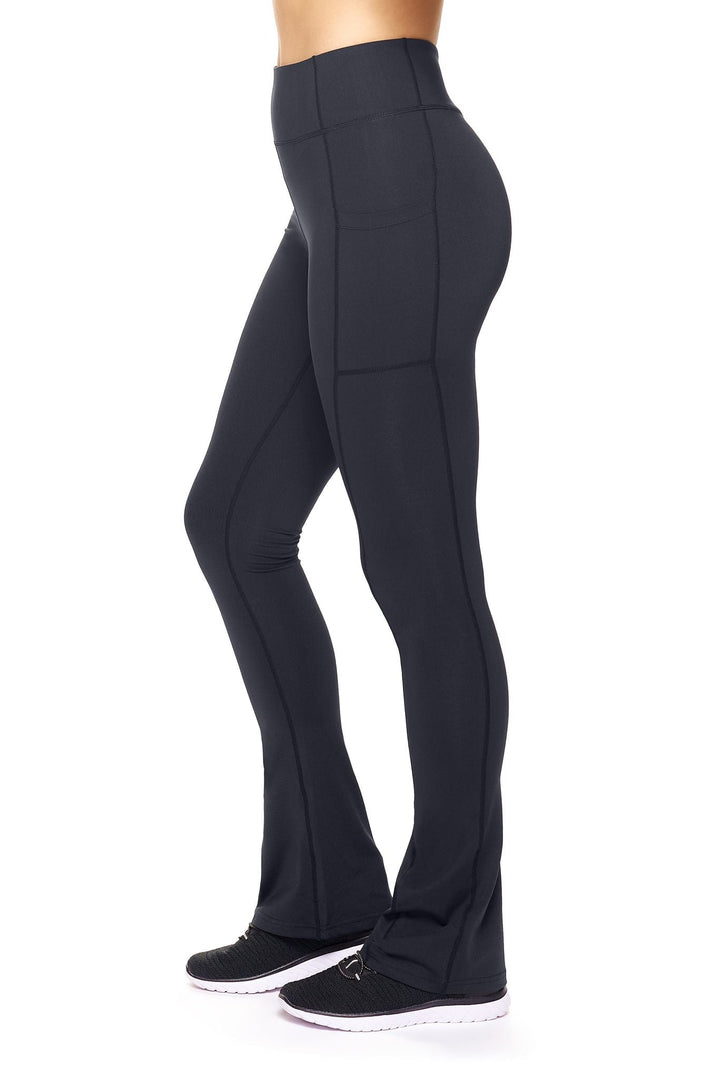 High-Waist Flare Leggings with Cellphone Pockets