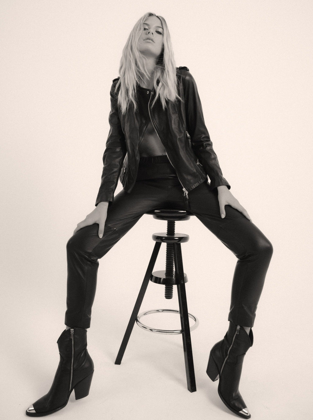 Sandra Milano Black Soft Leather Ladies Trousers
