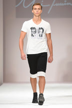 Men's Black & White Shorts