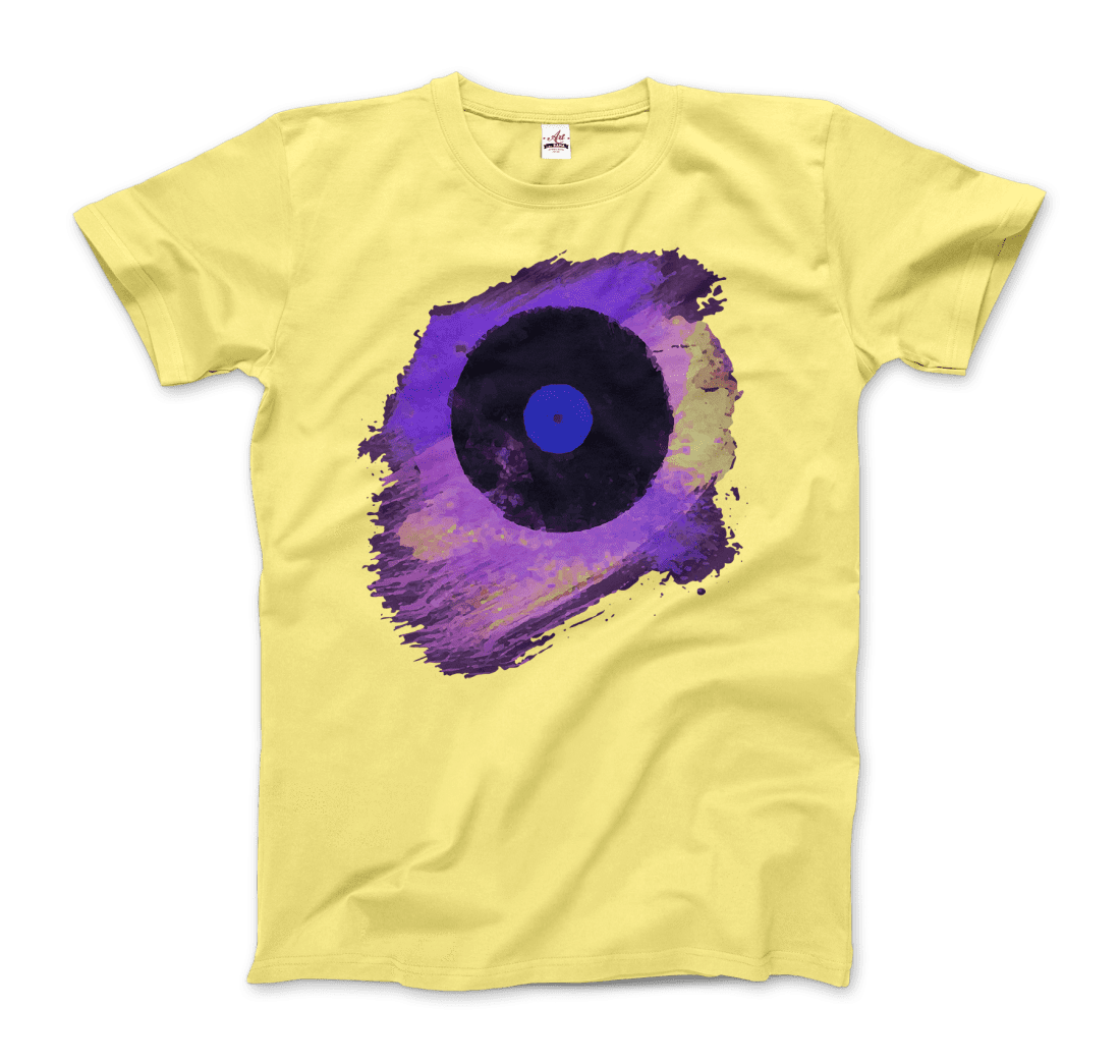Vinyl Record Made of Paint Scattered in Purple Tones T-Shirt