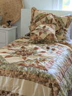 Rustic Camo Earthy Floral Sandy Beige Green Comforter Set Twin/Single Size