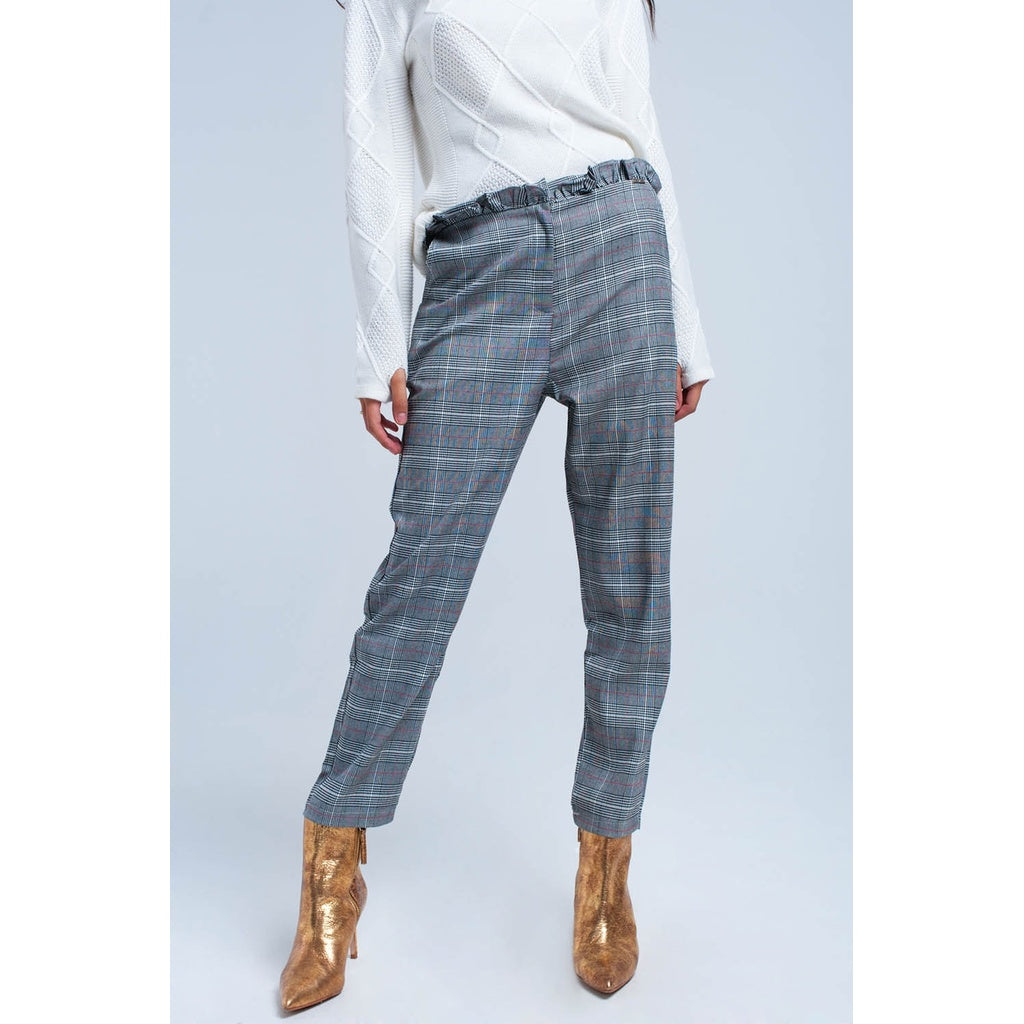Red Tartan Pattern Pants