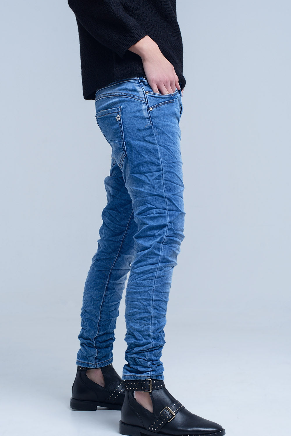 Boyfriend Jean with Zip Pocket Detail