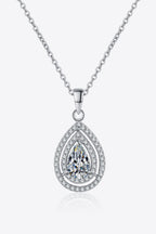 1 Ct Moissanite Teardrop Pendant Necklace