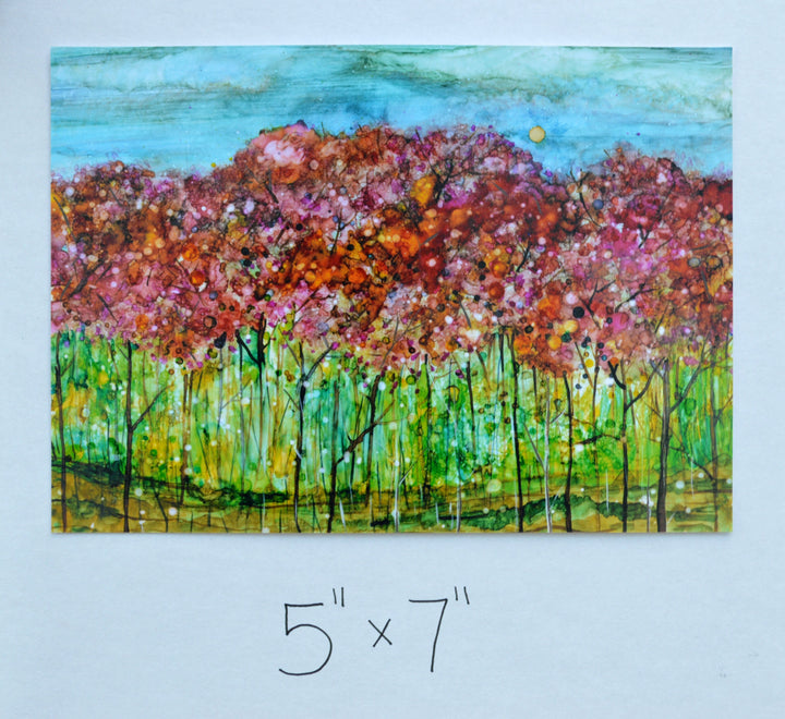 Spring Forest : Mixed Media Landscape Painting, Prints and Cards