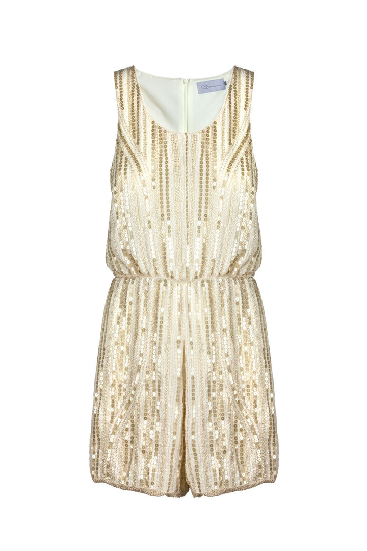 Beige Sequin Romper